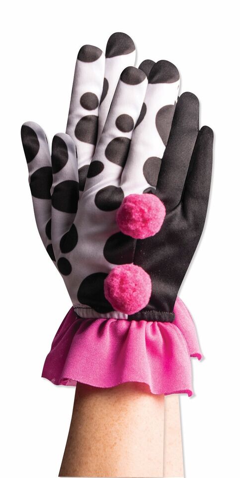 Harlequin Clown Ruffle Gloves Costume Accessory_1