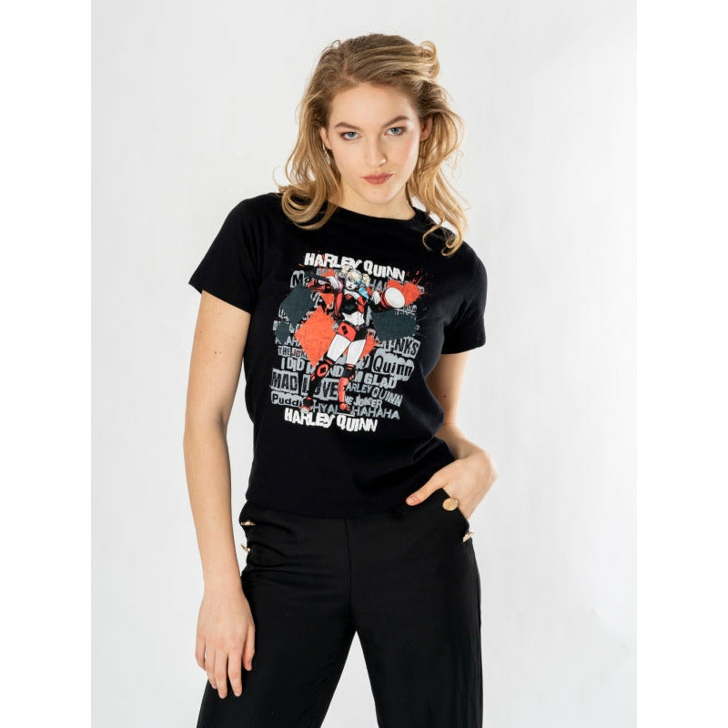 Harley Quinn Black Graffiti Unisex T-Shirt DC Adult_1