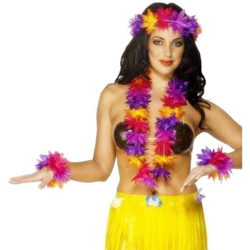 Hawaiian 4 Piece Set Adult Multi Hawaiian 4 Piece Set Adult Multi