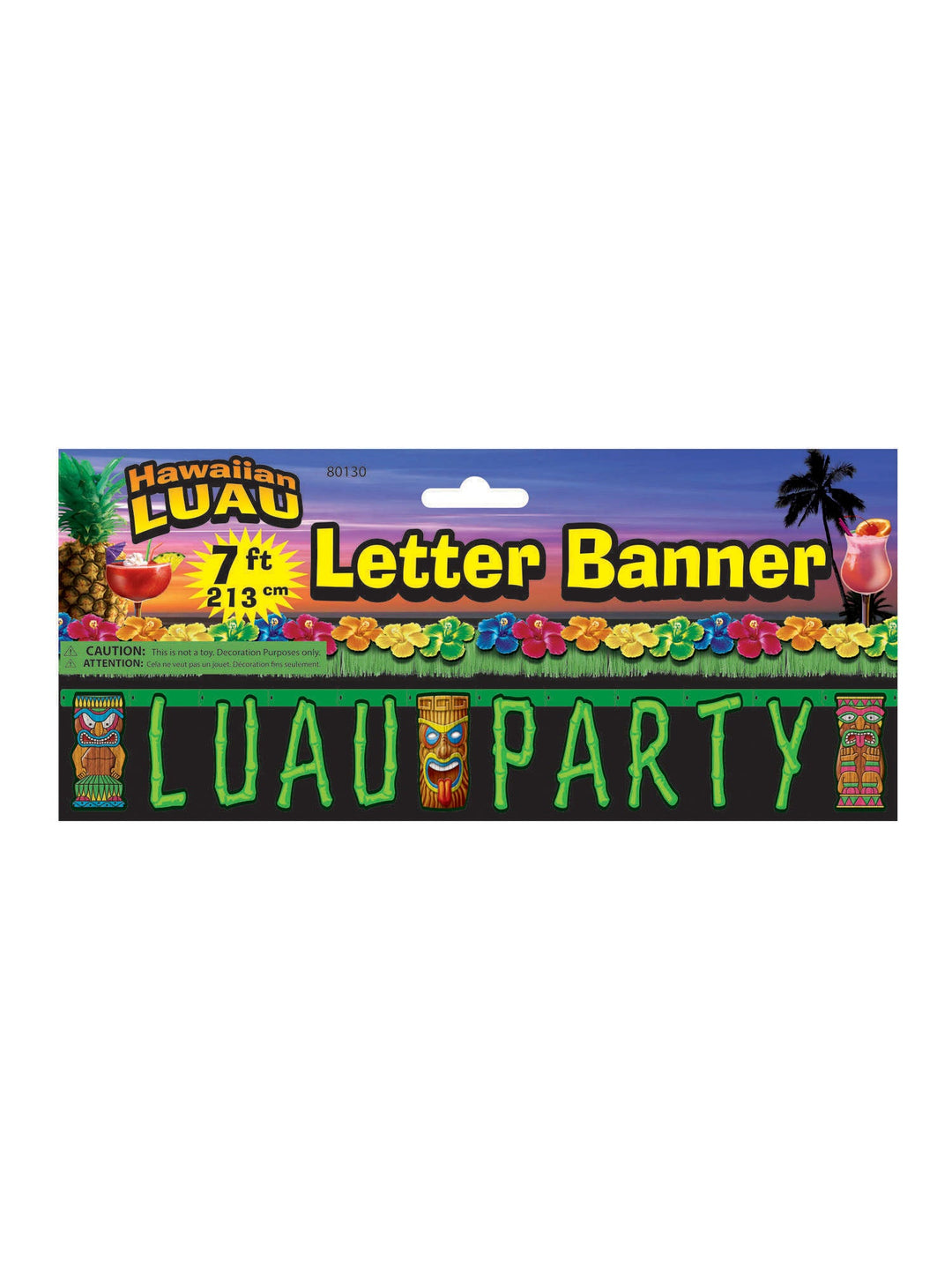 Hawaiian Party Letter Banner 213cm Tiki Summer Pool Party Decoration_1