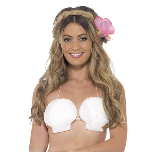 Hawaiian Seashell Bra Adult White 2