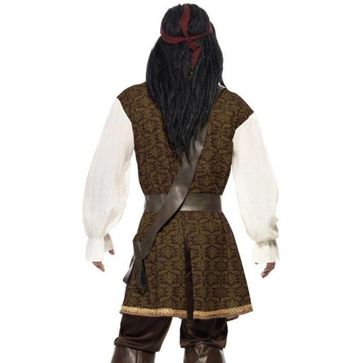 High Seas Pirate Costume Adult Jack Sparrow Brown_2