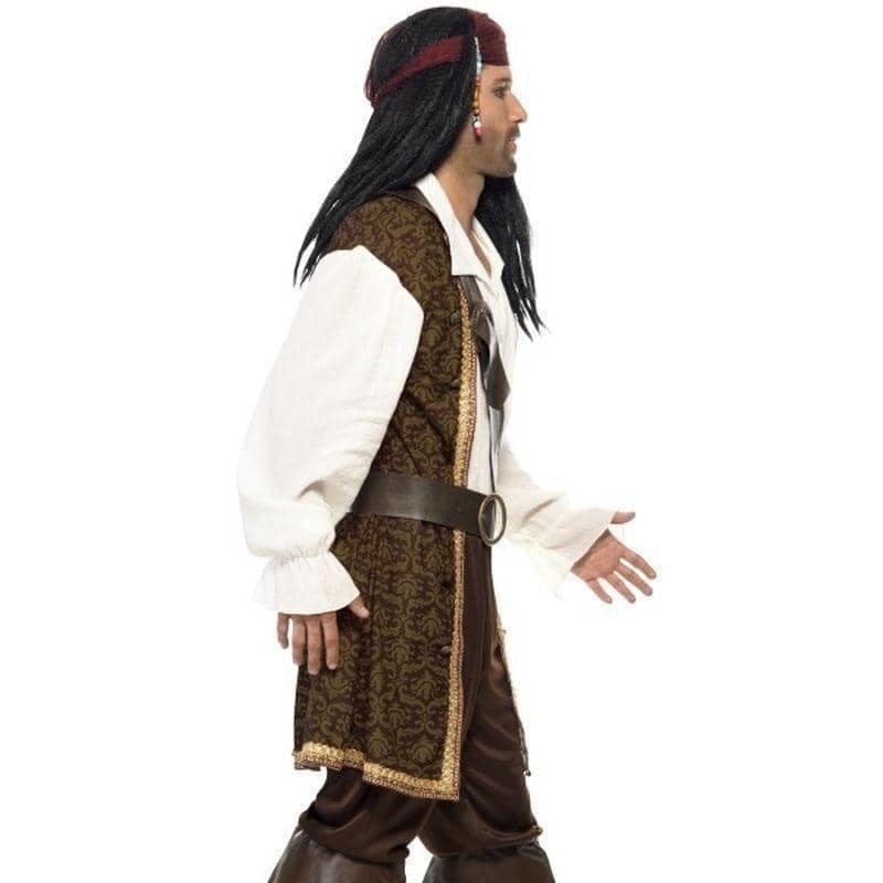 High Seas Pirate Costume Adult Jack Sparrow Brown_3