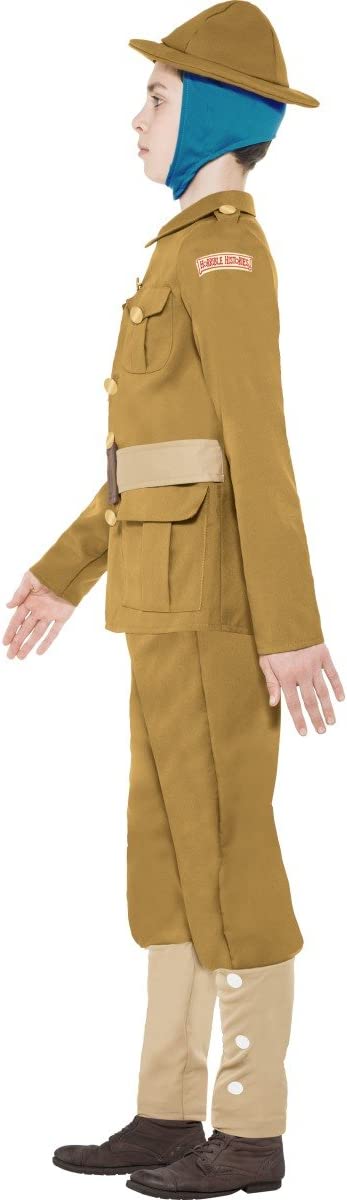 Horrible Histories Kids WW1 Boy Costume Brown_2