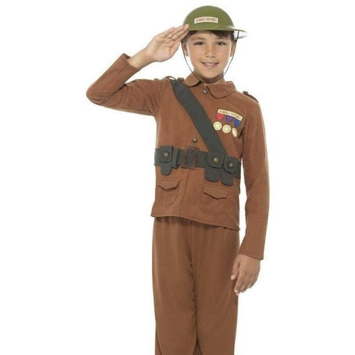 Horrible Histories Soldier Costume Kids Brown_1