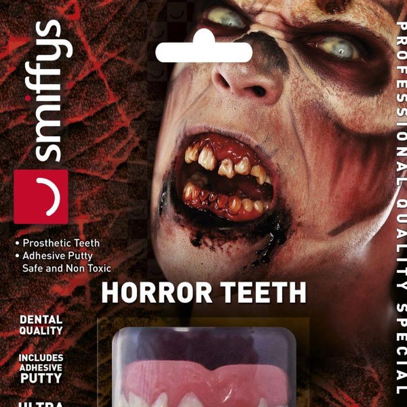 Horror Teeth Zombie With Upper Veneer Teeth Adult White_1