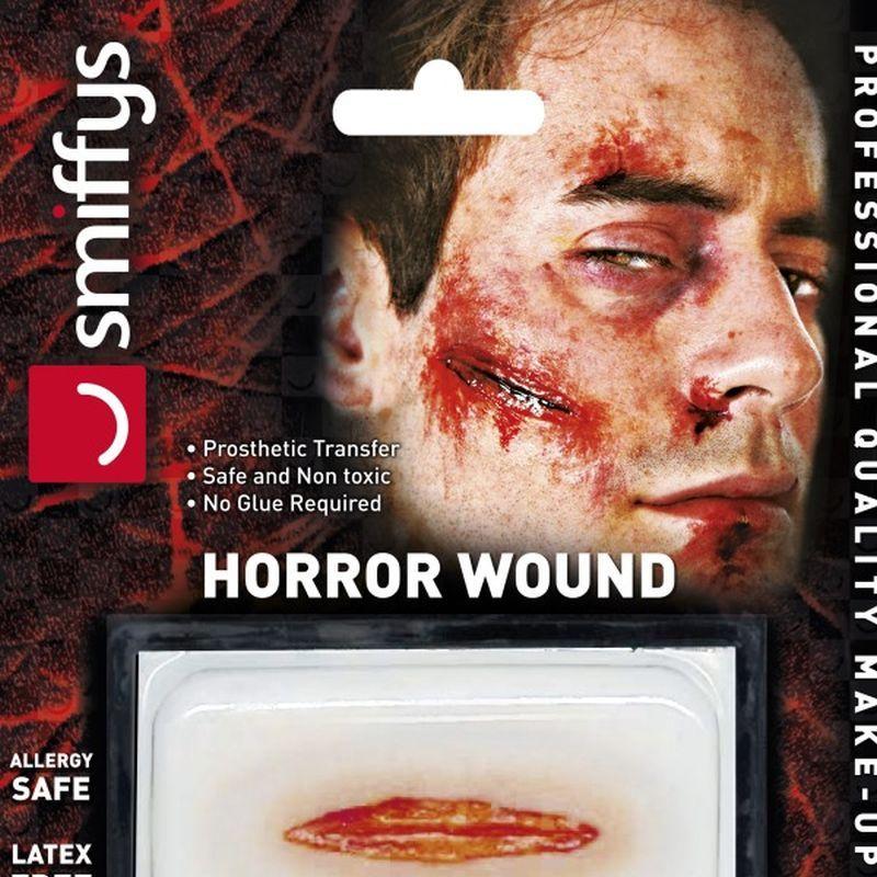 Horror Wound Transfer Cut & Slashed Wound Adult Red_1