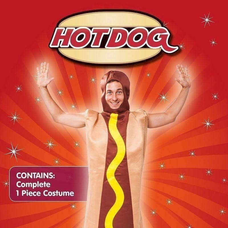 Size Chart Hot Dog Costume for Adults