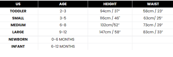 Size Chart Hulk Child Costume Avengers Endgame Deluxe