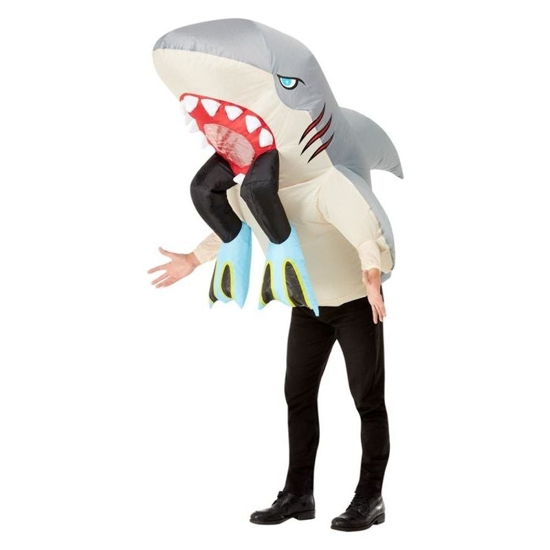 Inflatable Shark & Diver Costume Grey_1