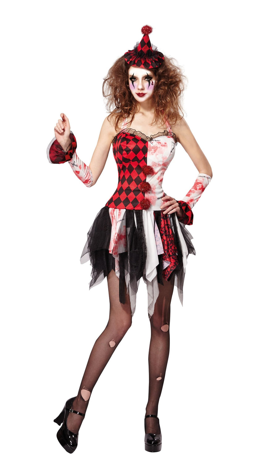 Jester Lady Scary Adult Costume Female_1
