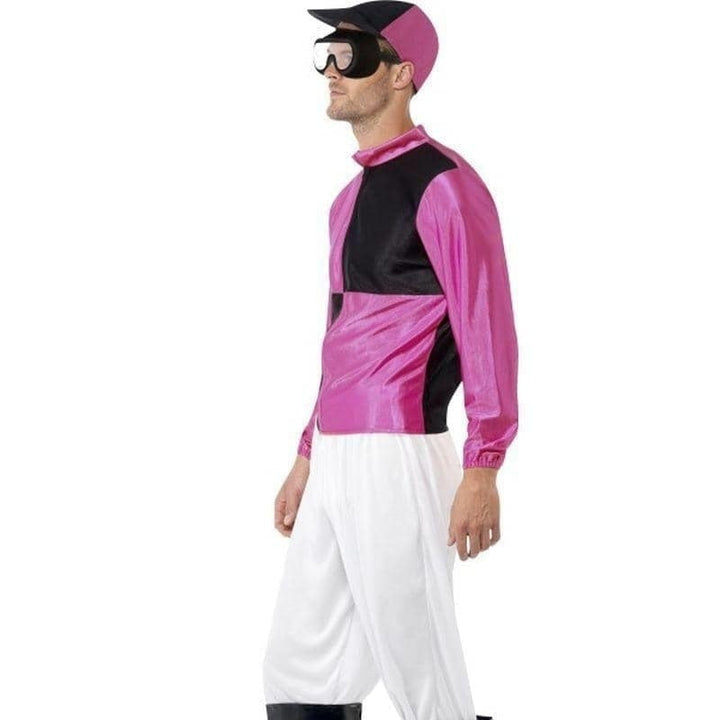 Jockey Costume Adult Pink Black Outfit_3