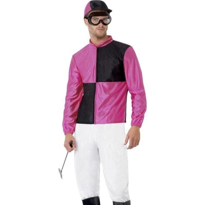 Jockey Costume Adult Pink Black Outfit Jockey Costume Adult Pink Black Outfit