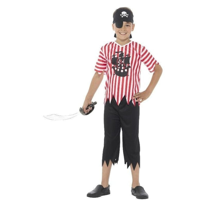 Jolly Pirate Boy Costume Kids Red Whte_4