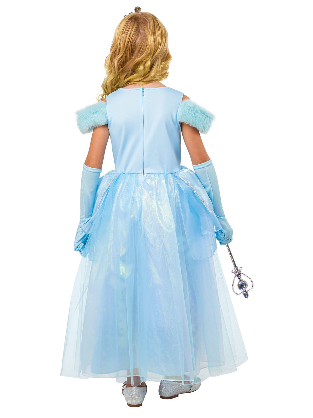 Kids Blue Princess Costume Medieval Royalty Dress_2