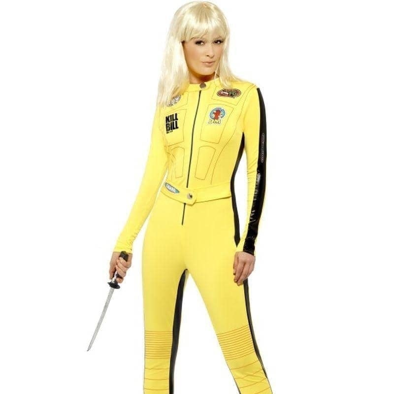 Kill Bill The Bride Costume Adult Yellow Jumpsuit with Sword_1