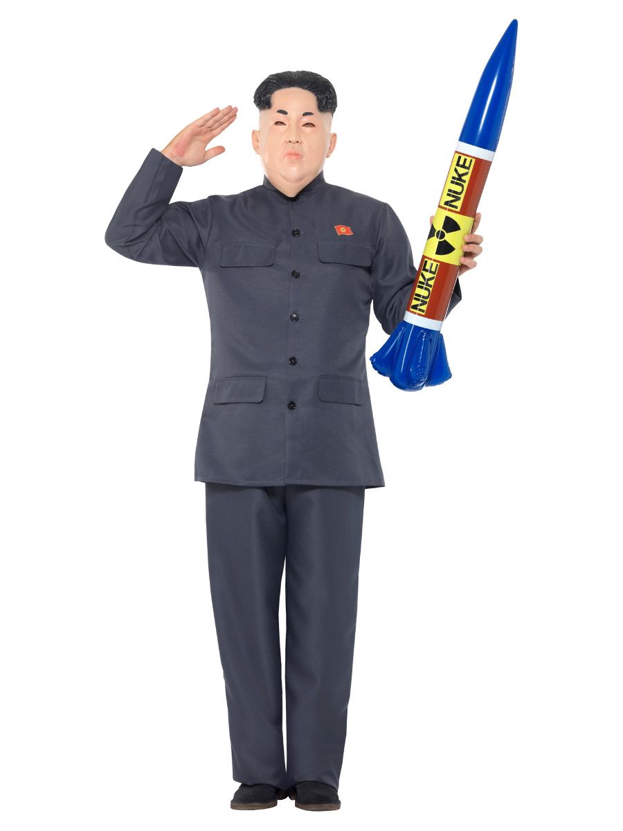 Korean Dictator Costume Adult Grey Jumpsuit_5