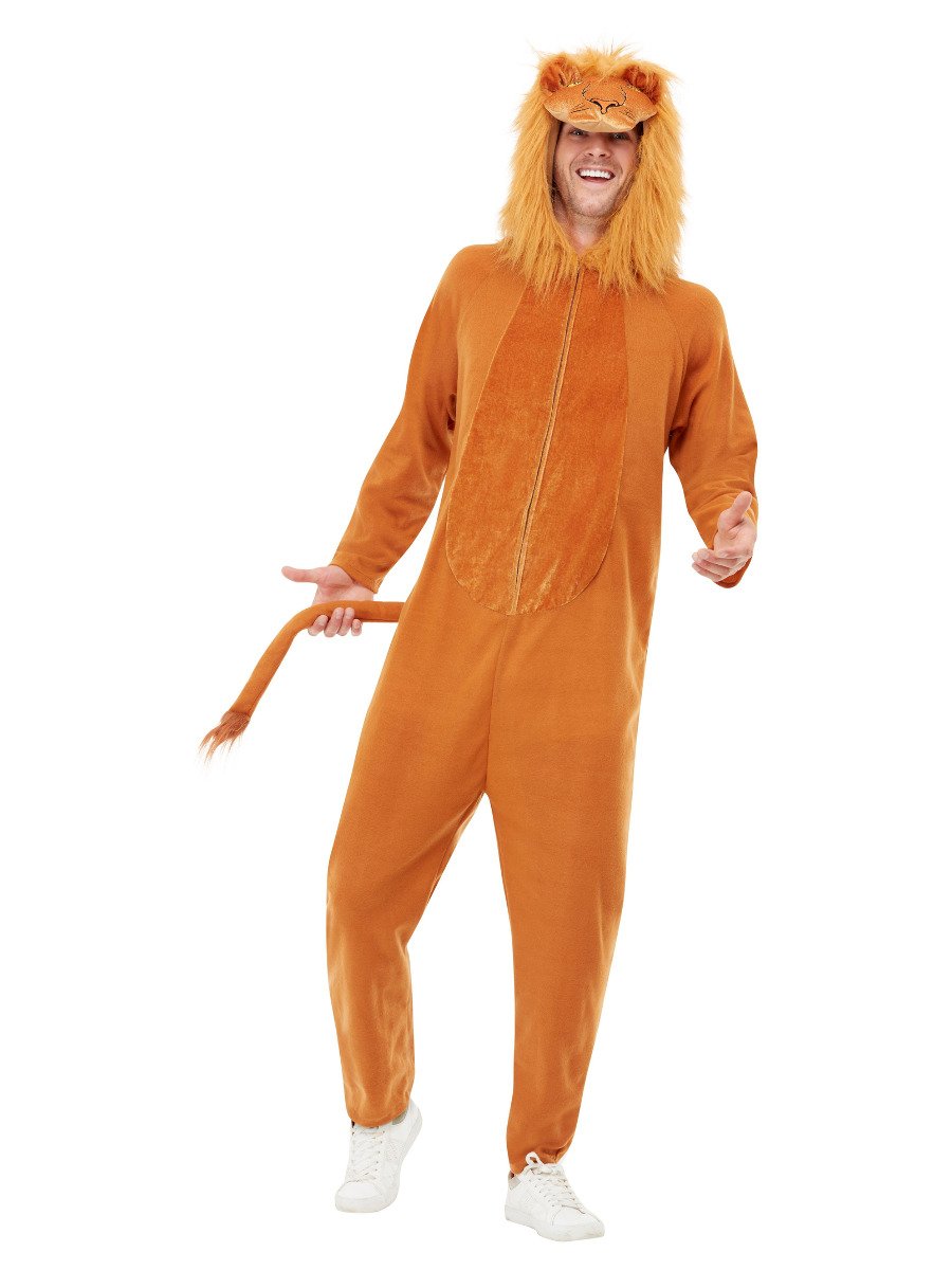 Lion Costume Adult Brown Jumpsuit_2