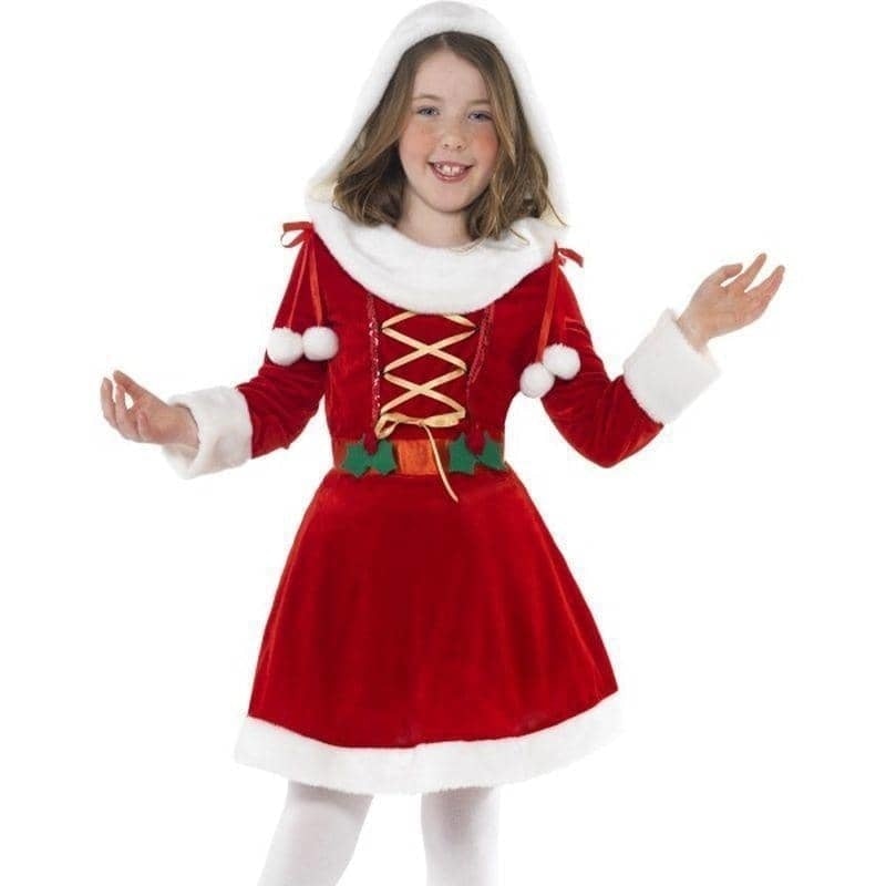 Little Miss Santa Costume Kids Red White_1