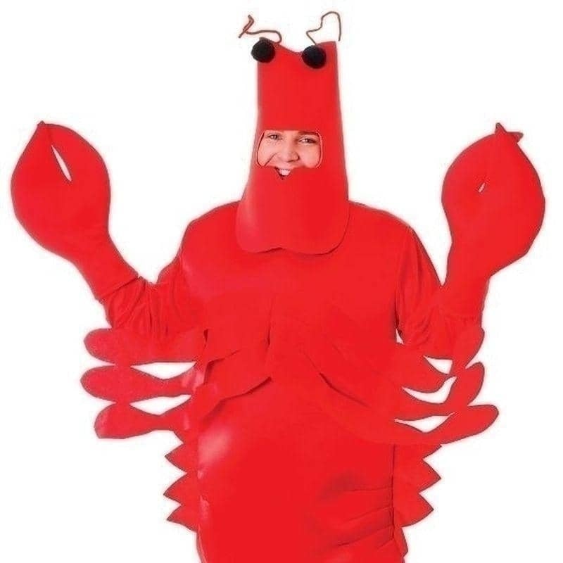 Lobster Costume with Claws Adult Red Funny Jumpsuit_2