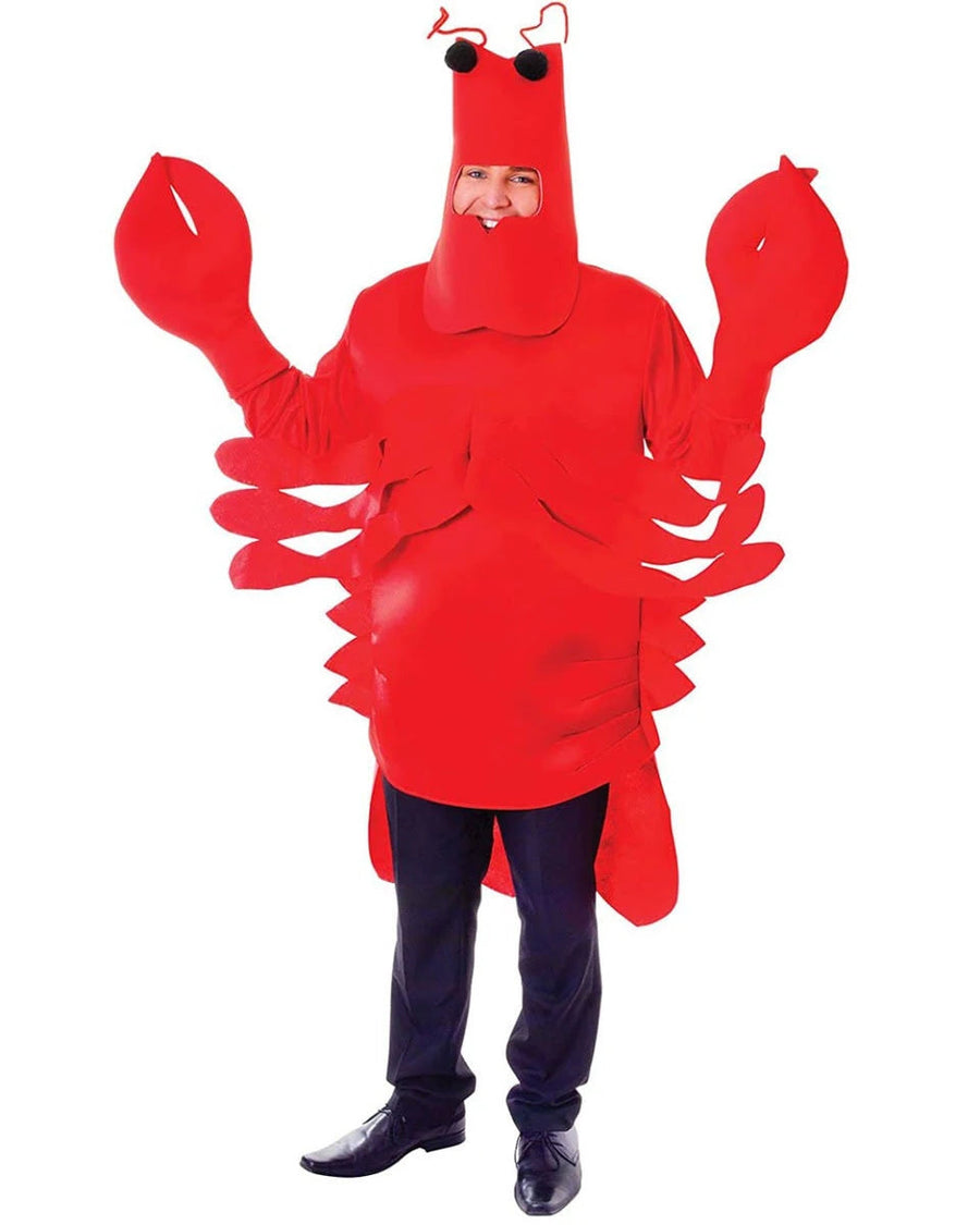 Lobster Costume with Claws Adult Red Funny Jumpsuit_1