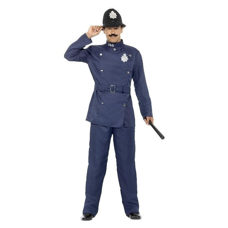 London Bobby British Cop Costume Adult Blue_1