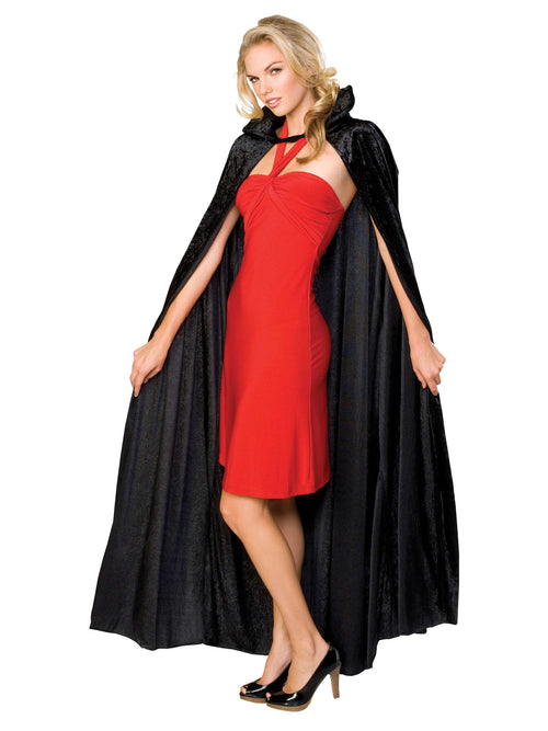 Long Crushed Velvet Cape Costume Unisex 2