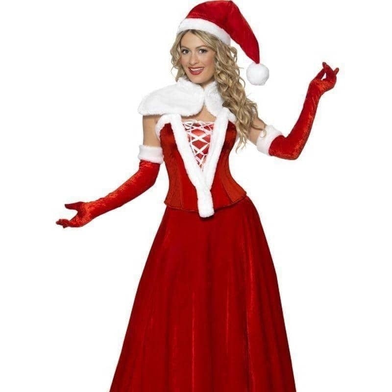 Luxury Miss Santa Costume Adult Red White_1