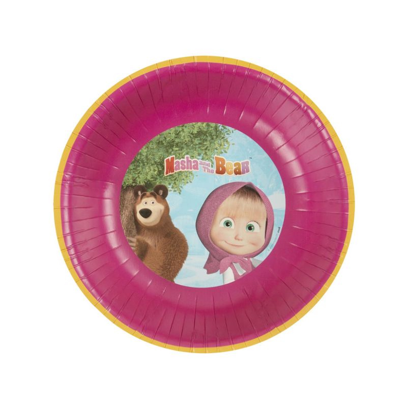 Masha and The Bear Tableware Party Bowls x8 Child Pink Purple 1