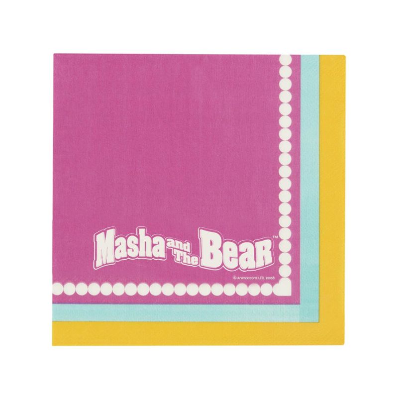 Masha and the Bear Tableware Party Napkins x16 Child Purple Pink 1