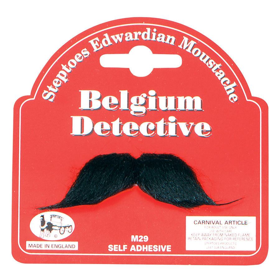 Mens Belgium Detective Moustache Moustaches and Beards Male Halloween Costume_1