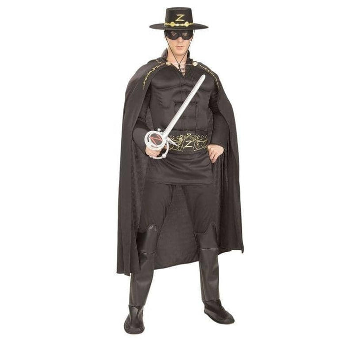 Mens Deluxe Muscle Chest Zorro Costume_1