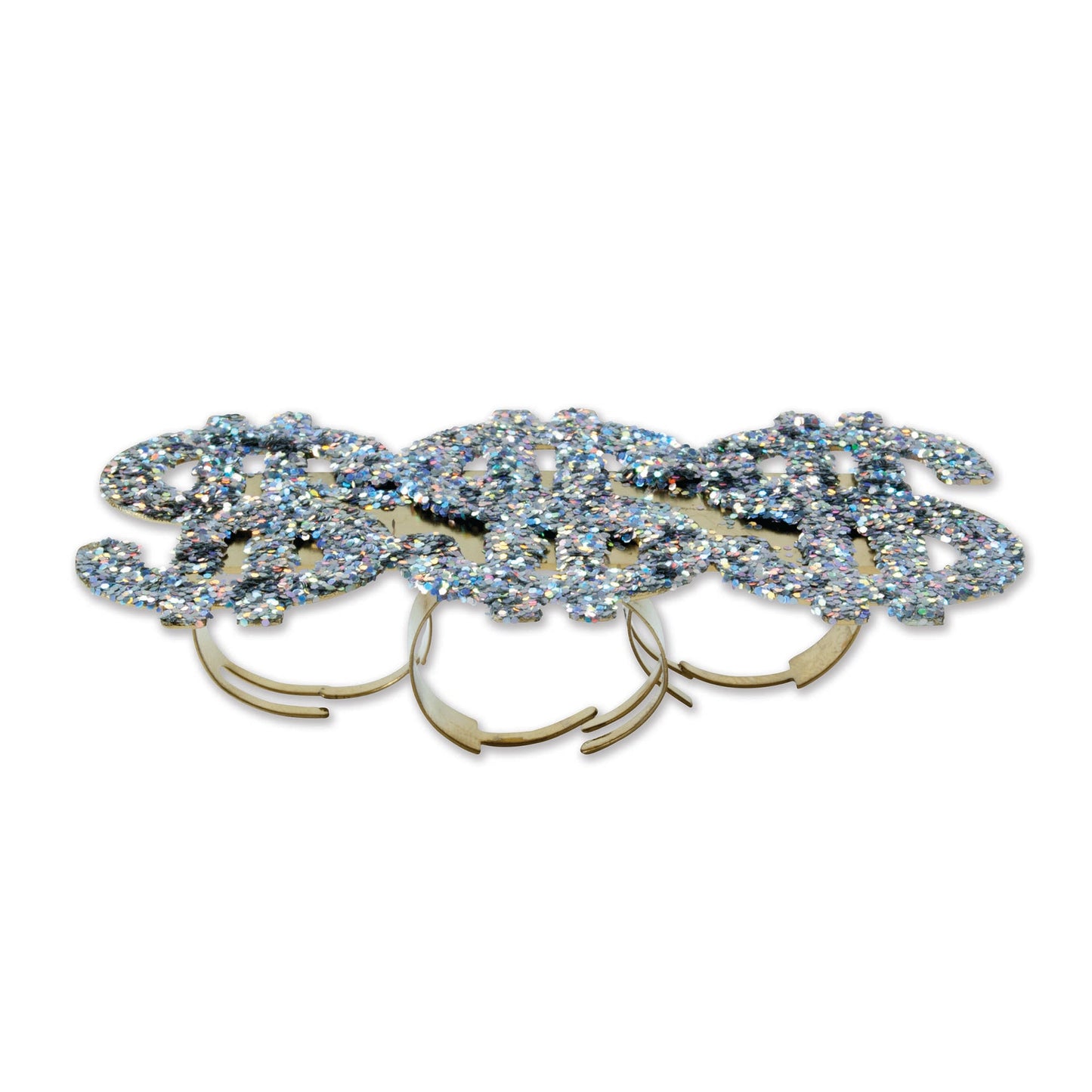 Mens Dollar Glitter Ring 3 $ Signs Costume Accessories Male Halloween 2