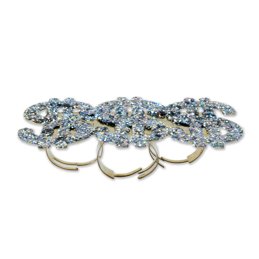 Mens Dollar Glitter Ring 3 $ Signs Costume Accessories Male Halloween 2