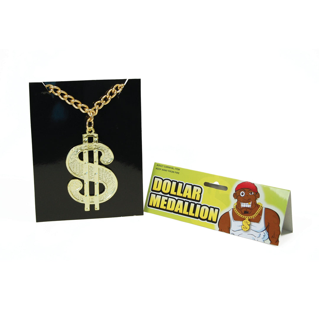 Mens Dollar Medallion On Chain Costume Accessories Male Halloween_1