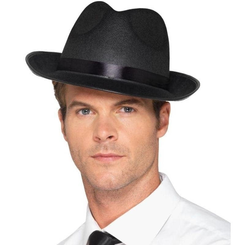 Mens Fedora Hat Adult Black_1