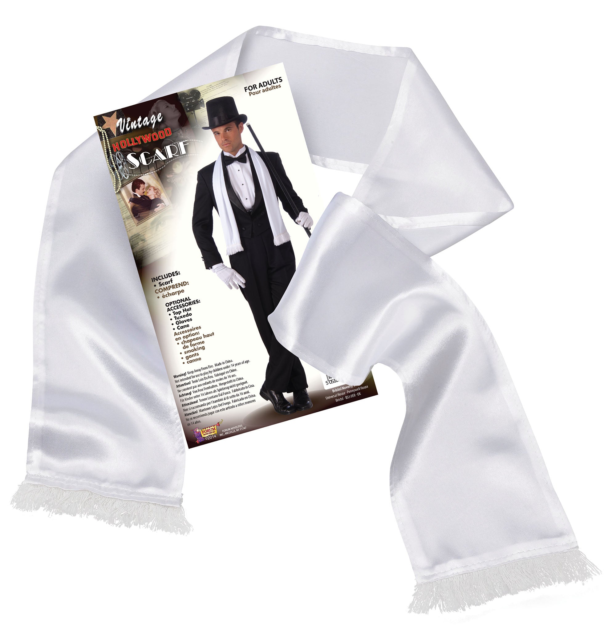 Mens Gangster Scarf White Costume Accesories Male Halloween Mens Gangster Scarf White Costume Accesories Male Halloween