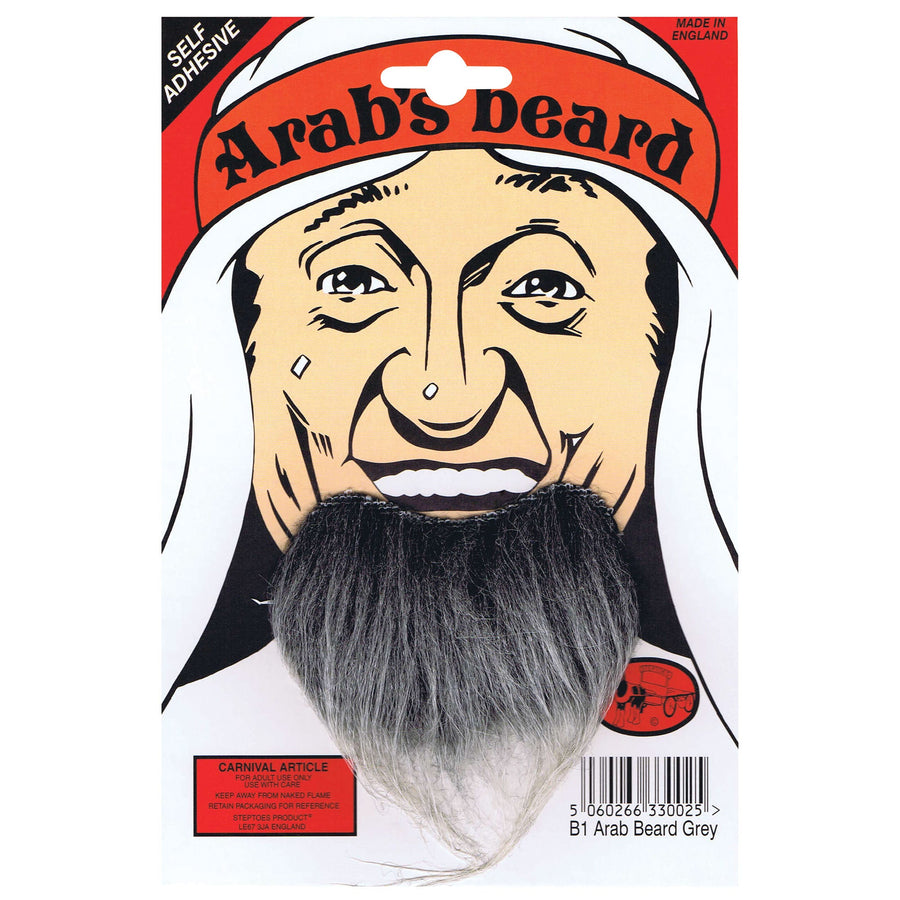Mens Goatee Arab Beard Grey Moustaches and Beards Male Halloween Costume_1