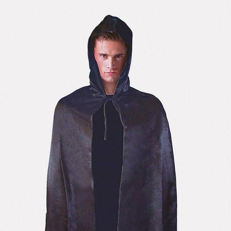 Mens Hooded Cape Satin 142cm Adult Costume Male Halloween_1
