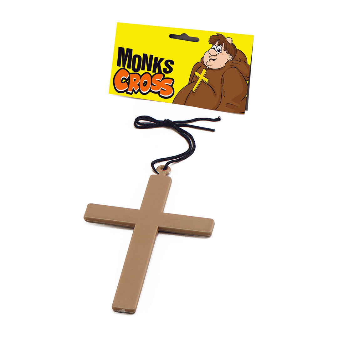Mens Monks Cross Gold Colour Costume Accessories Male Halloween_1