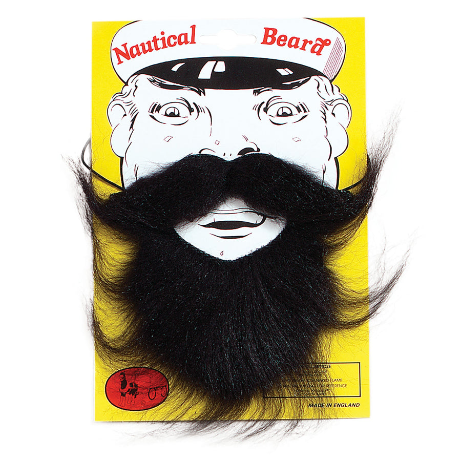 Mens Nautical Beard Black Moustaches and Beards Male Halloween Costume_1