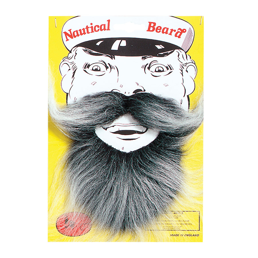 Mens Nautical Beard Grey Moustaches and Beards Male Halloween Costume_1