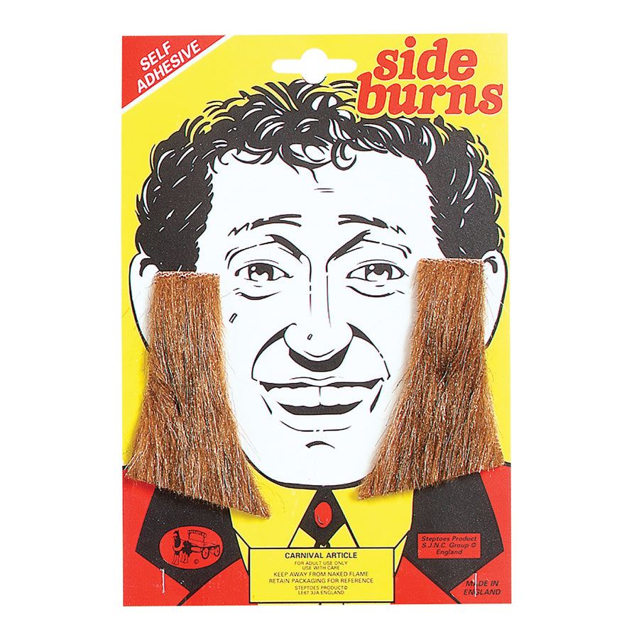 Mens Sideburns Brown Moustaches and Beards Male Halloween Costume_1