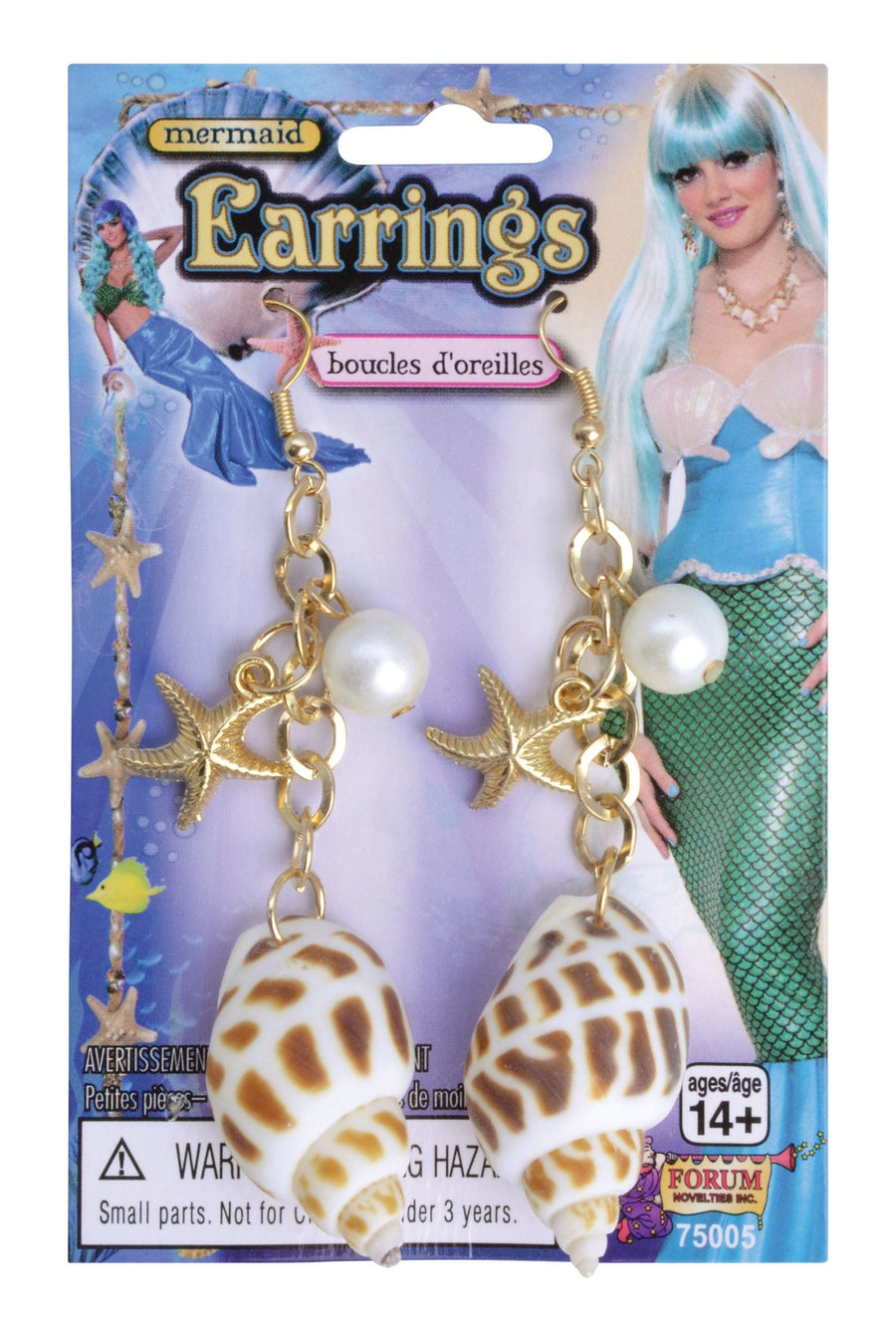 Mermaid Earrings Seashell Costume Accessory_1