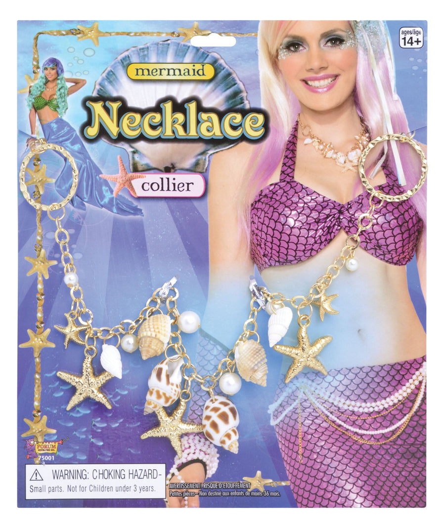 Mermaid Necklace Gold Seashells Costume Accessory_1