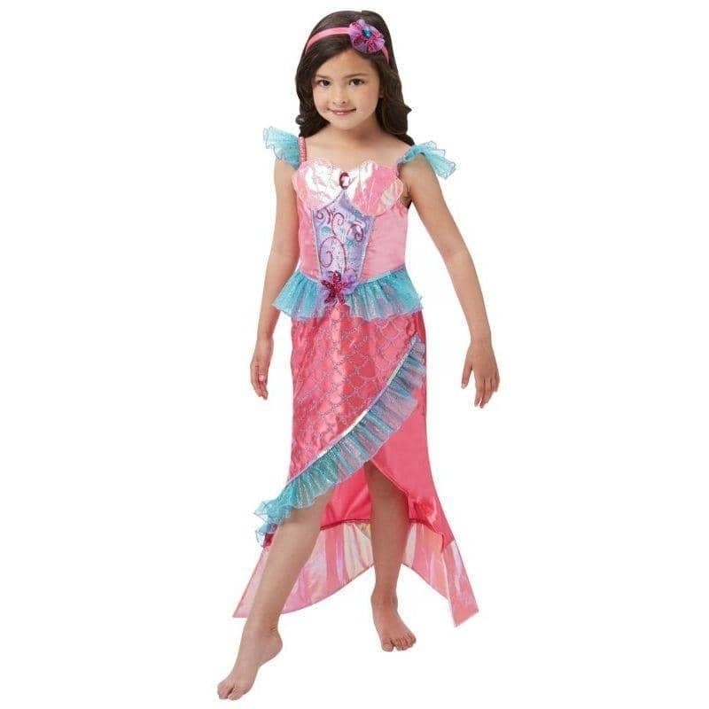 Mermaid Princess Costume Deluxe Girls Pink Dress