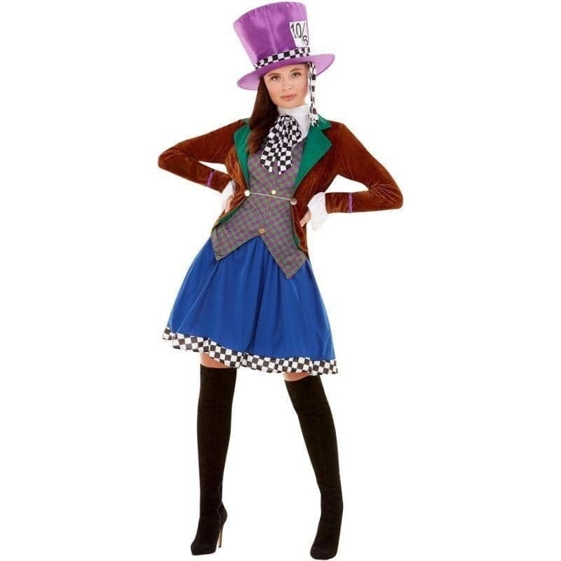 Miss Mad Hatter Costume Adult Alice In Wonderland Multi Coloured_1