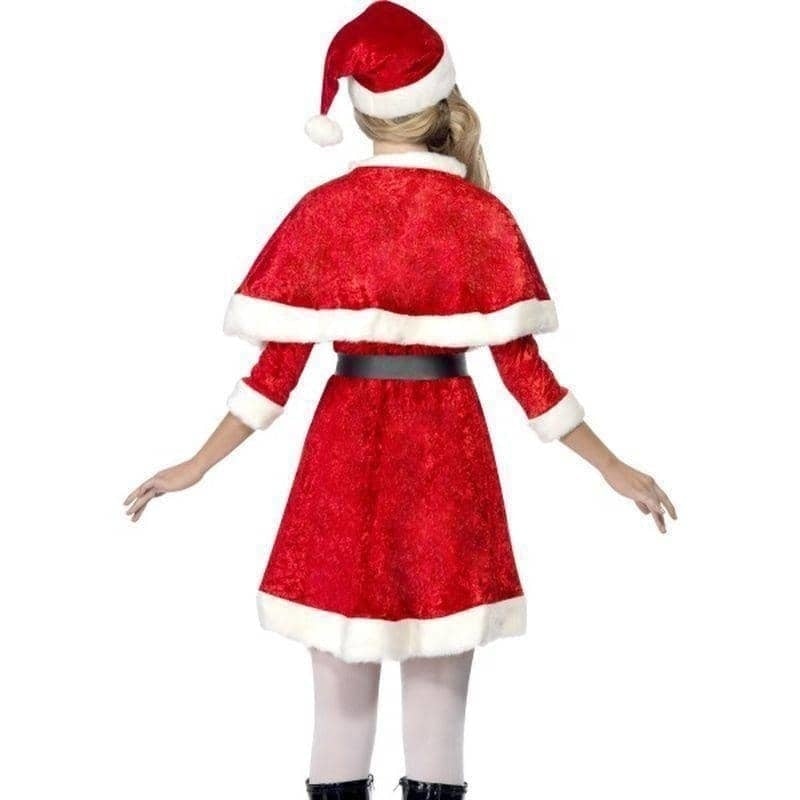 Miss Santa Costume Red Dress Cape Hat Belt_2