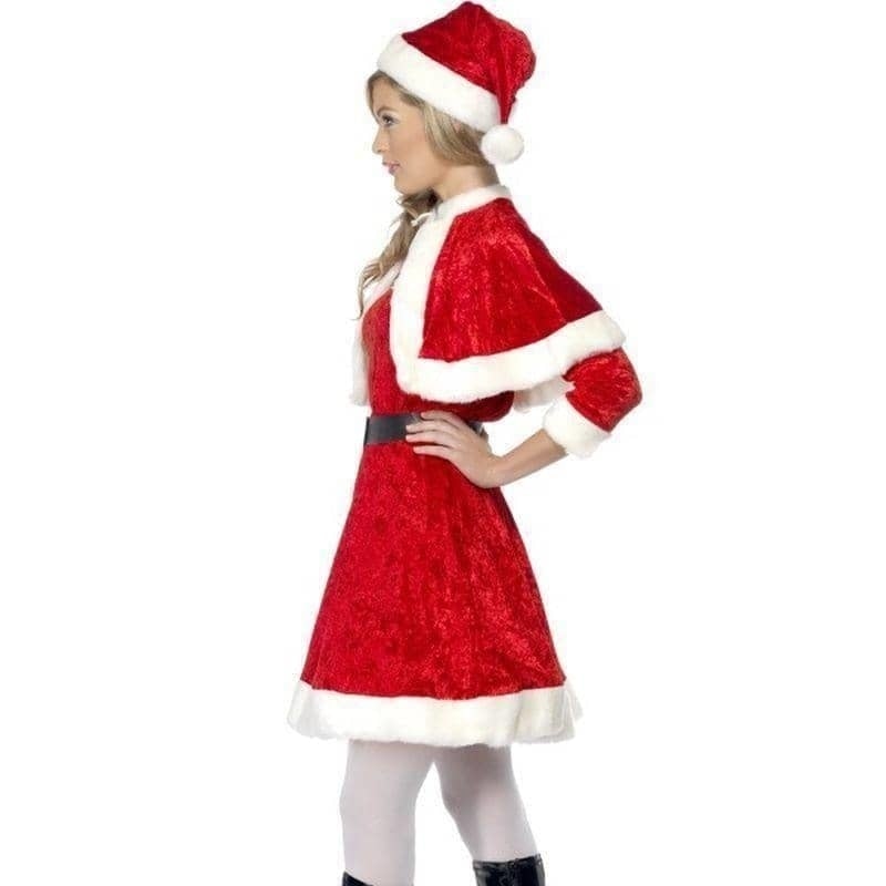 Miss Santa Costume Red Dress Cape Hat Belt_4