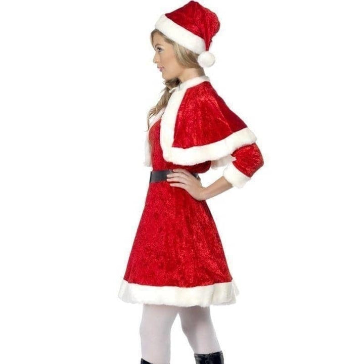 Miss Santa Costume Red Dress Cape Hat Belt_4